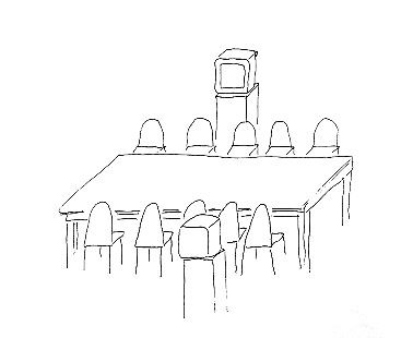 Zeichnung zum Aufbau des Tischkonzerts